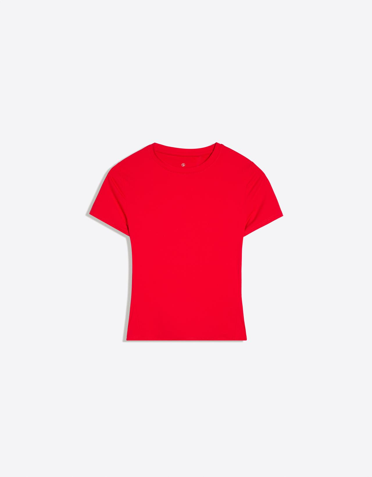Short sleeve technical fabric breathable & quick-dry T-shirt — Red