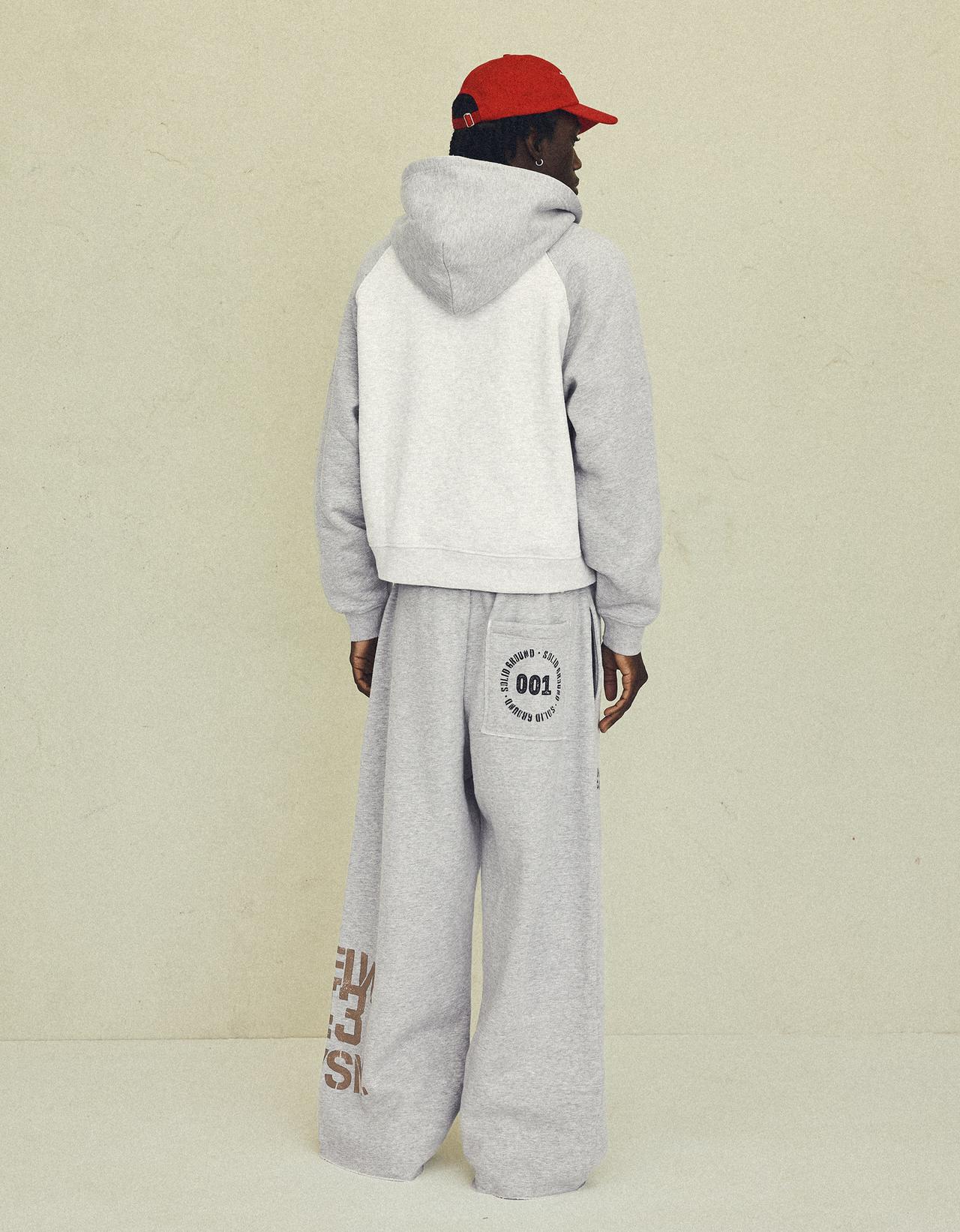 Super baggy patchwork trousers — Grey