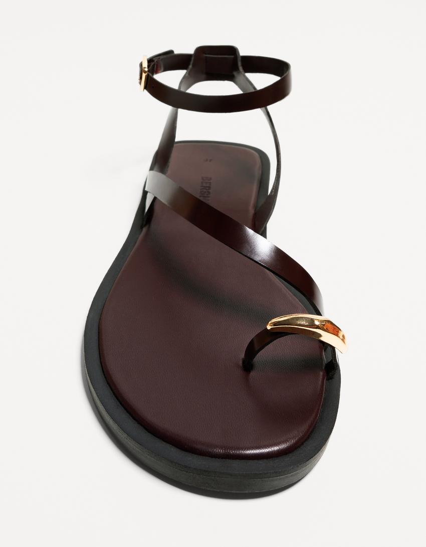 صندل مسطح بسيور-رماني