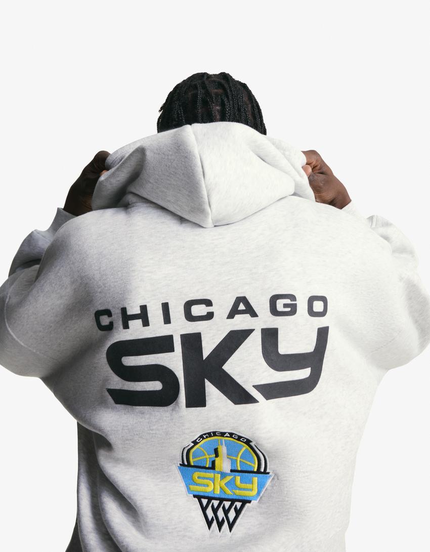 Sweatshirt fecho de correr WNBA capuz-Cinza
