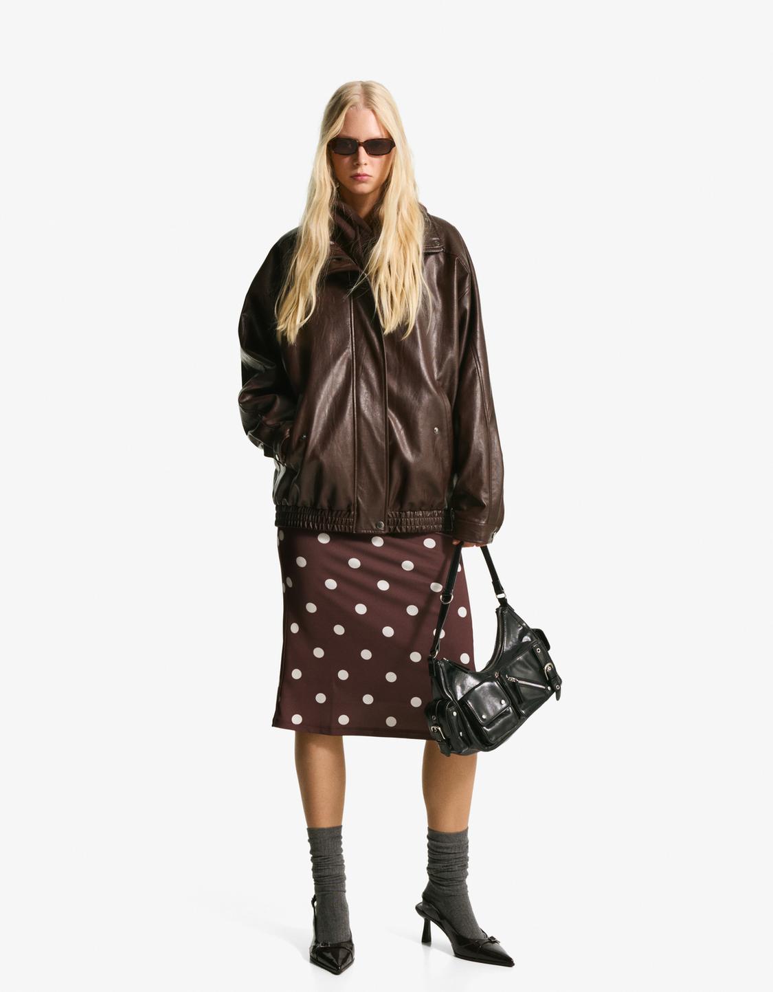 Printed midi skirt