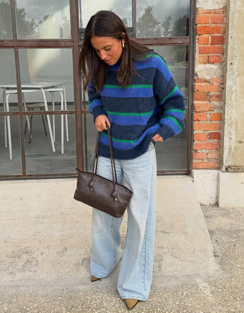 Jeans de perna larga-Azul claro