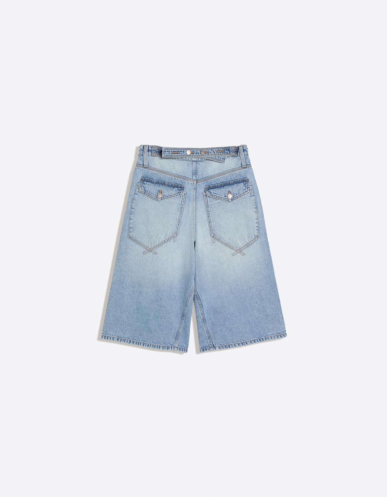 Slouchy denim Bermuda jorts — Light blue