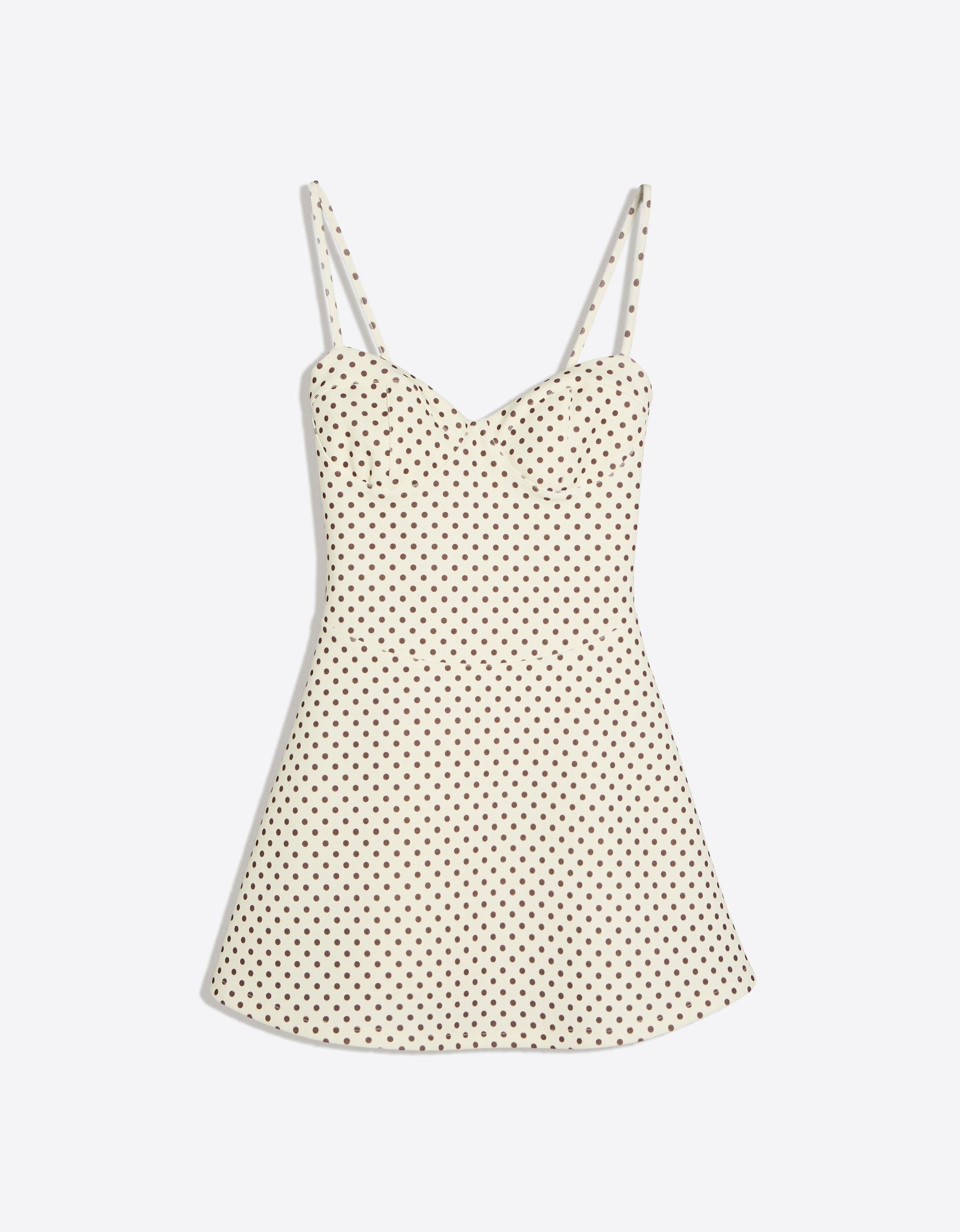 Mini strappy corset dress — Cream