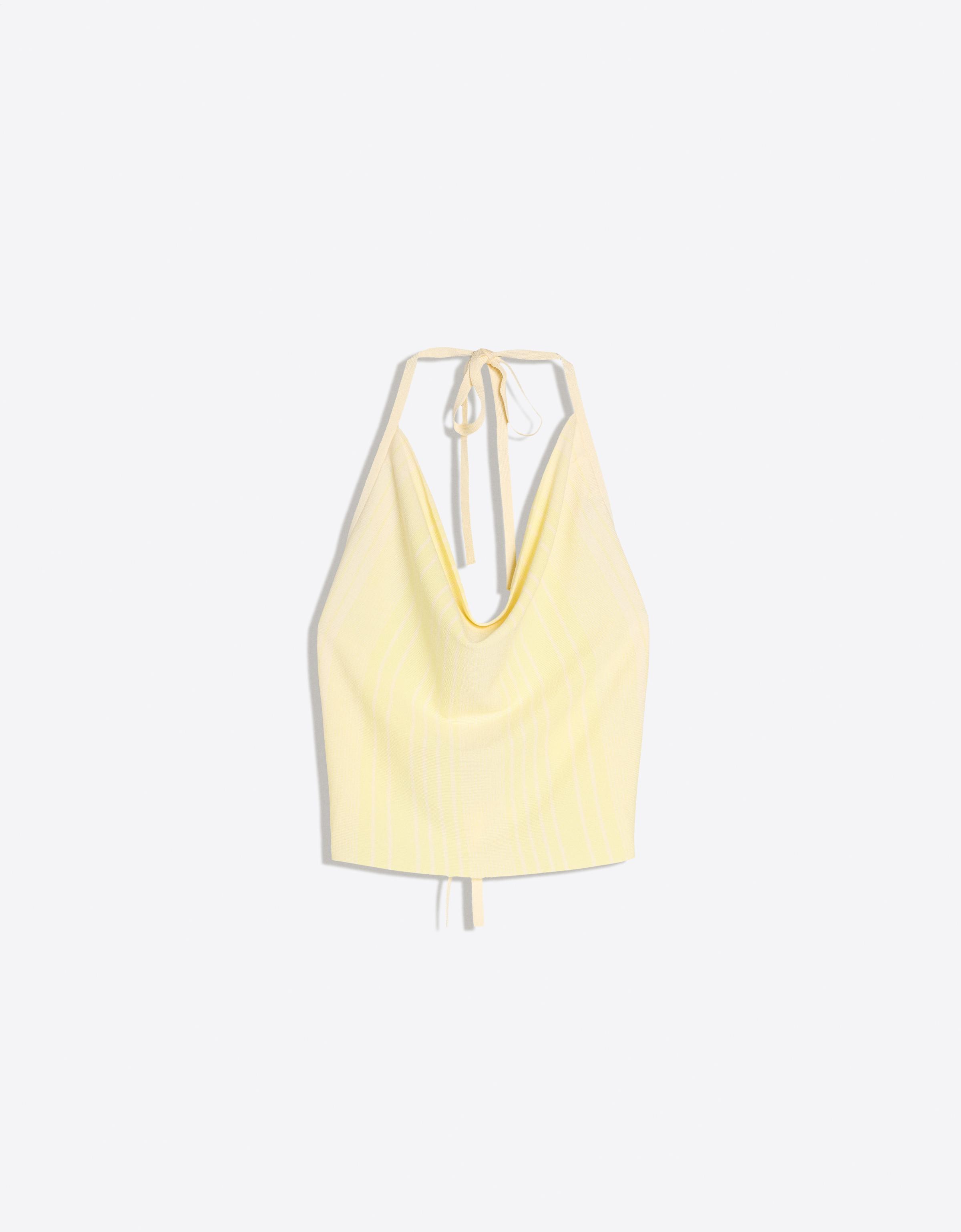 Draped halter top — Yellow