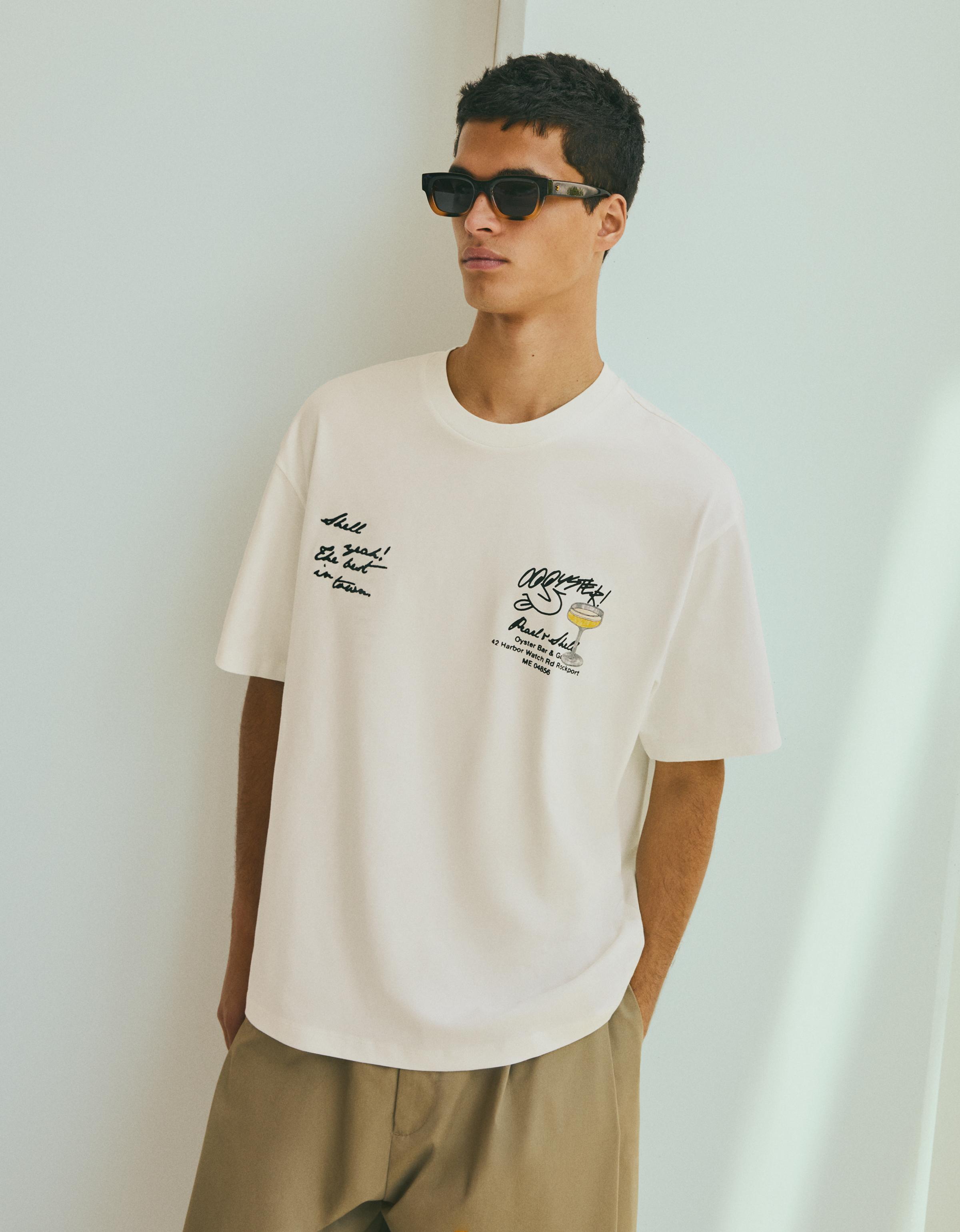 Relaxed fit printed T-shirt — Off white