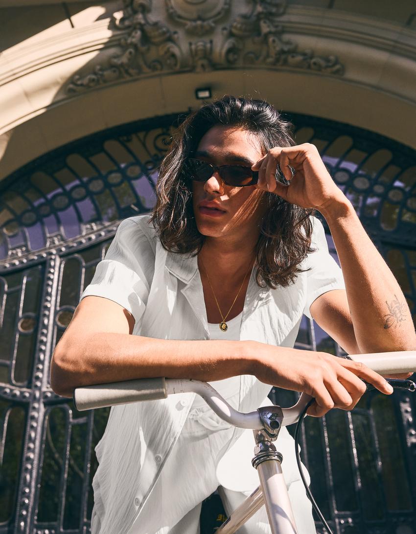 Rustic short sleeve shirt-White