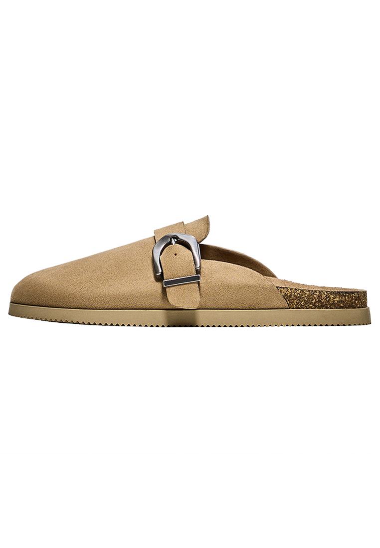 Clogs with buckle detail — TAUPE