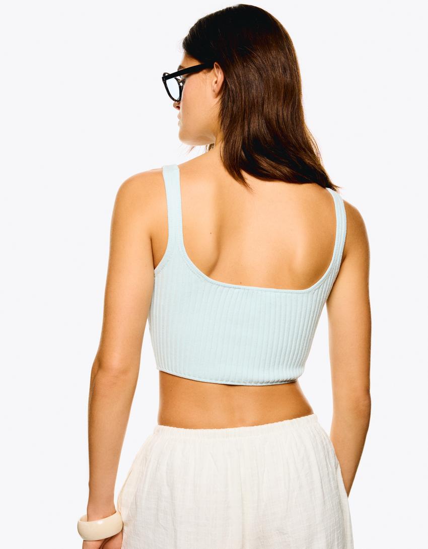 Top met bandjes-Lichtblauw-1