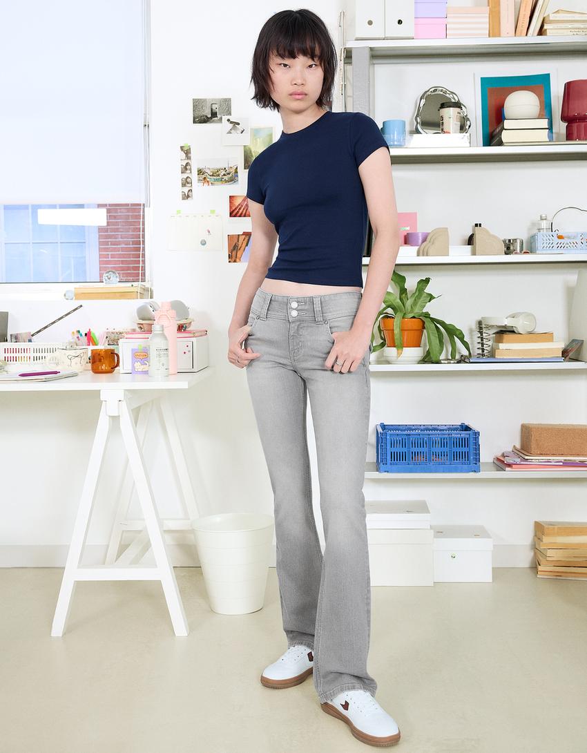 Bootcut-Jeans-Grau-0