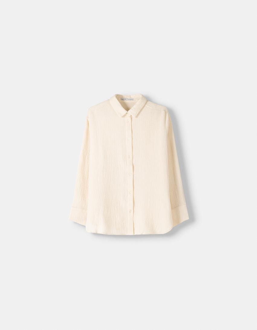 Chiffon shirt and trousers set-Sand-6