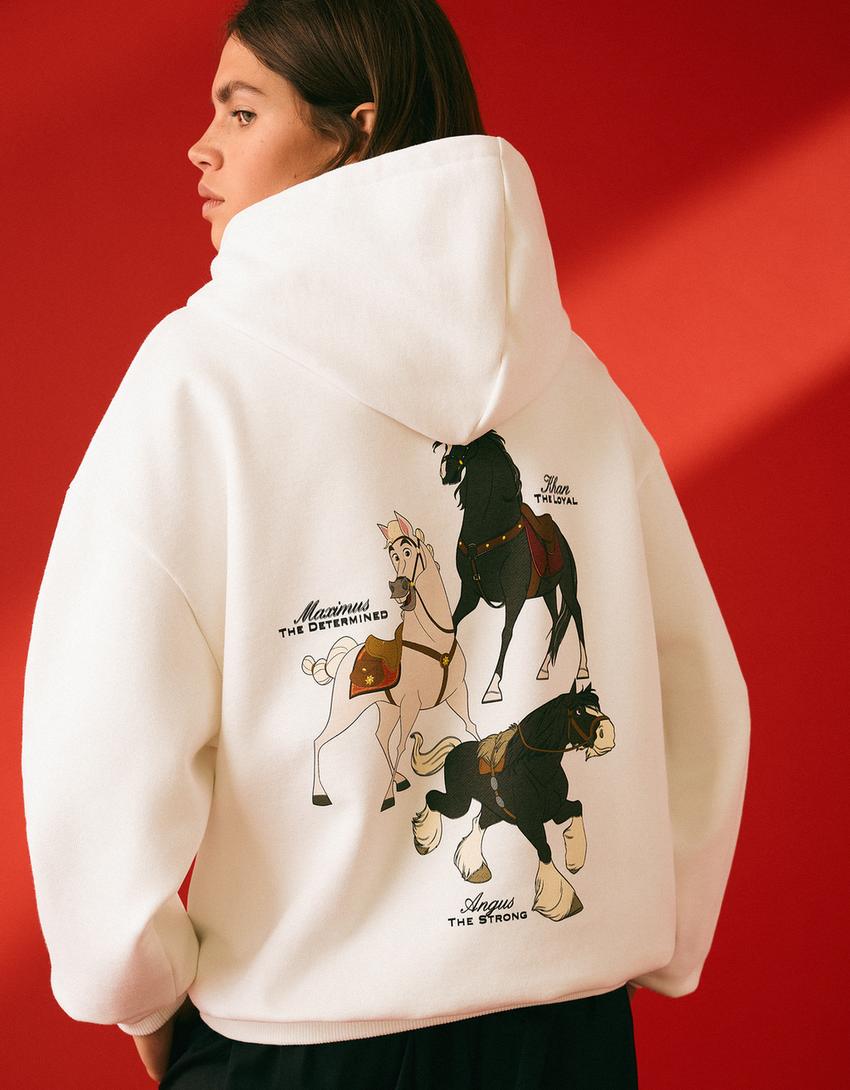 Hoodie gambar Disney-Putih semu