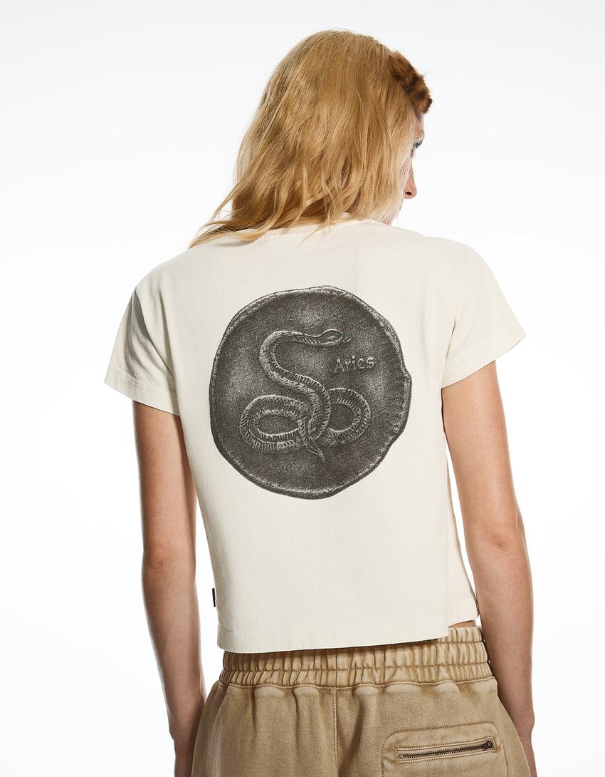 Regular fit T-shirt ARIES x BERSHKA-Off white