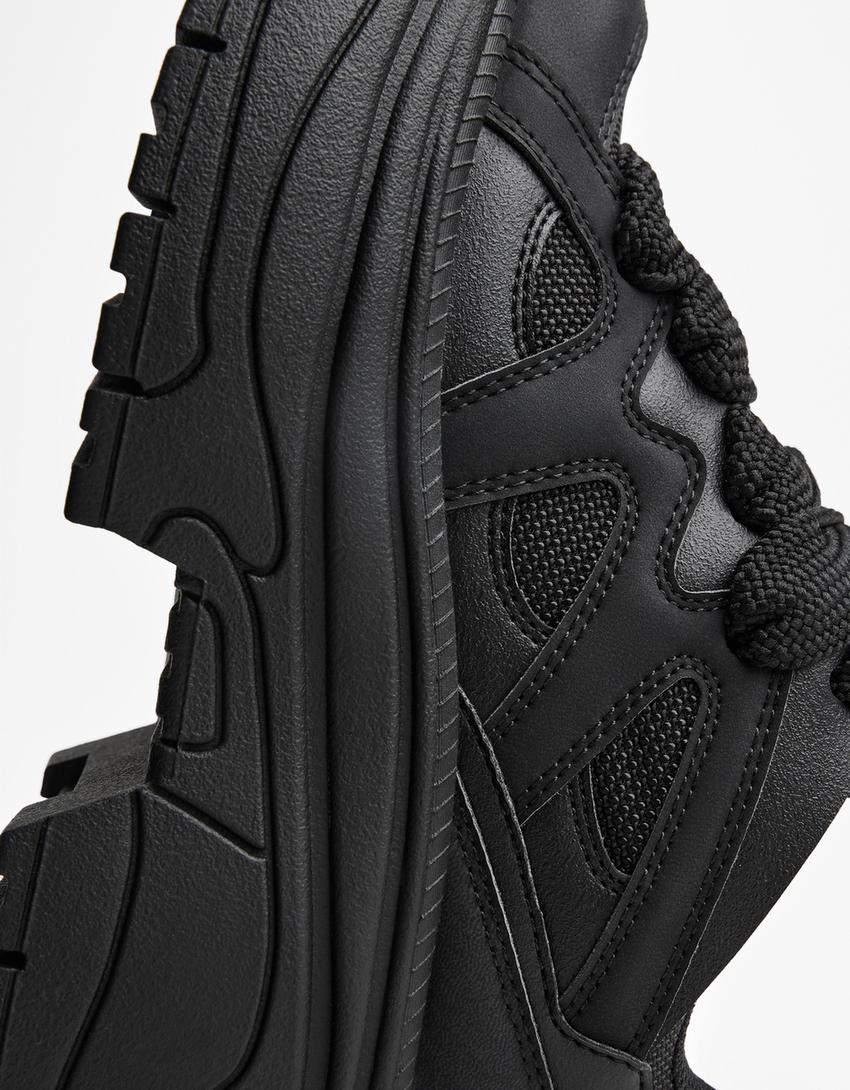 Buty sportowe na platformie XL-Czarny-2