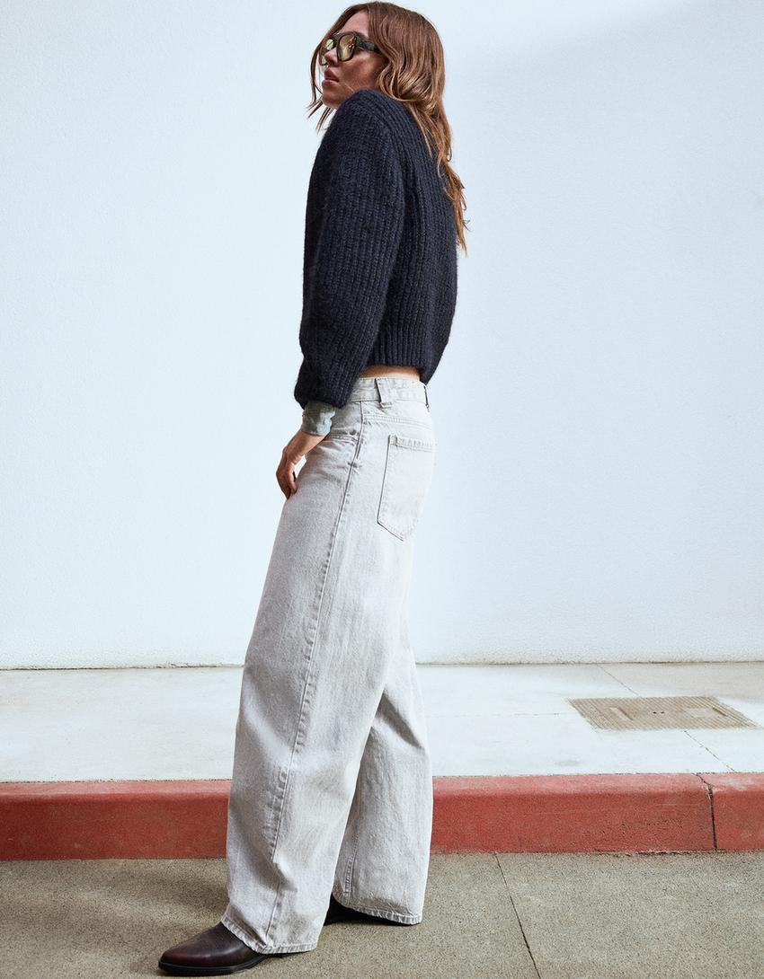 Jeans barrel-Gris