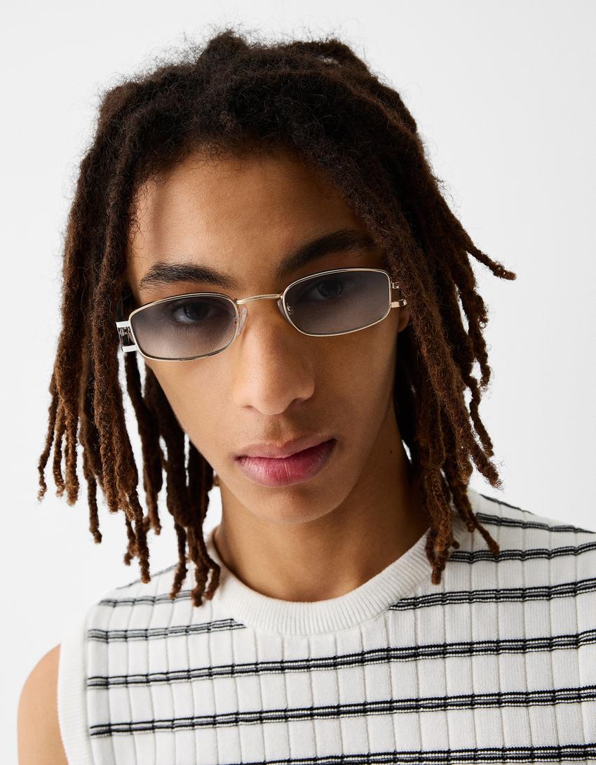 Lunettes de soleil en métal-Noir-1