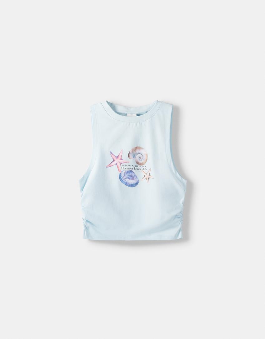 Printed tank top-Light blue-4