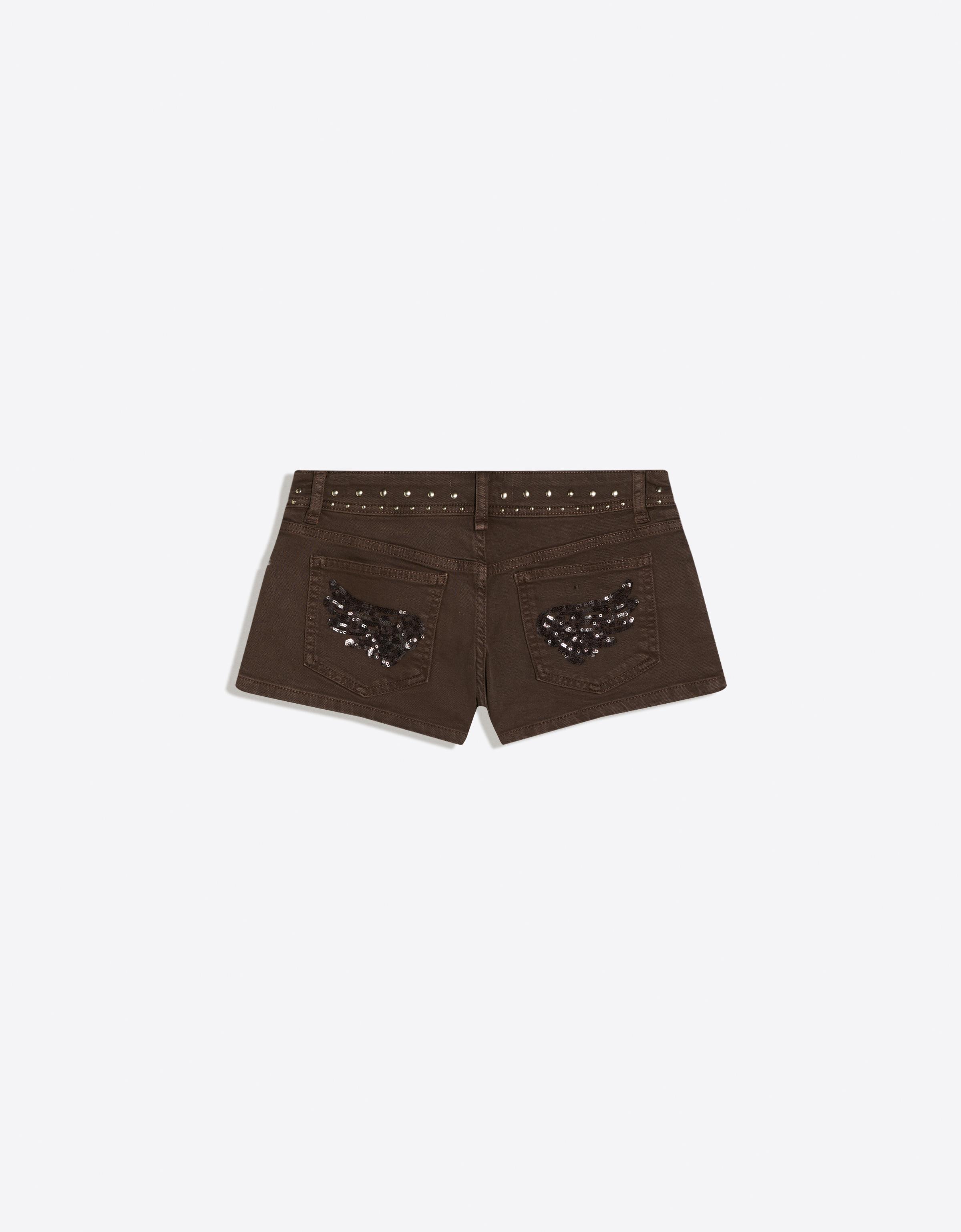 Studded twill shorts