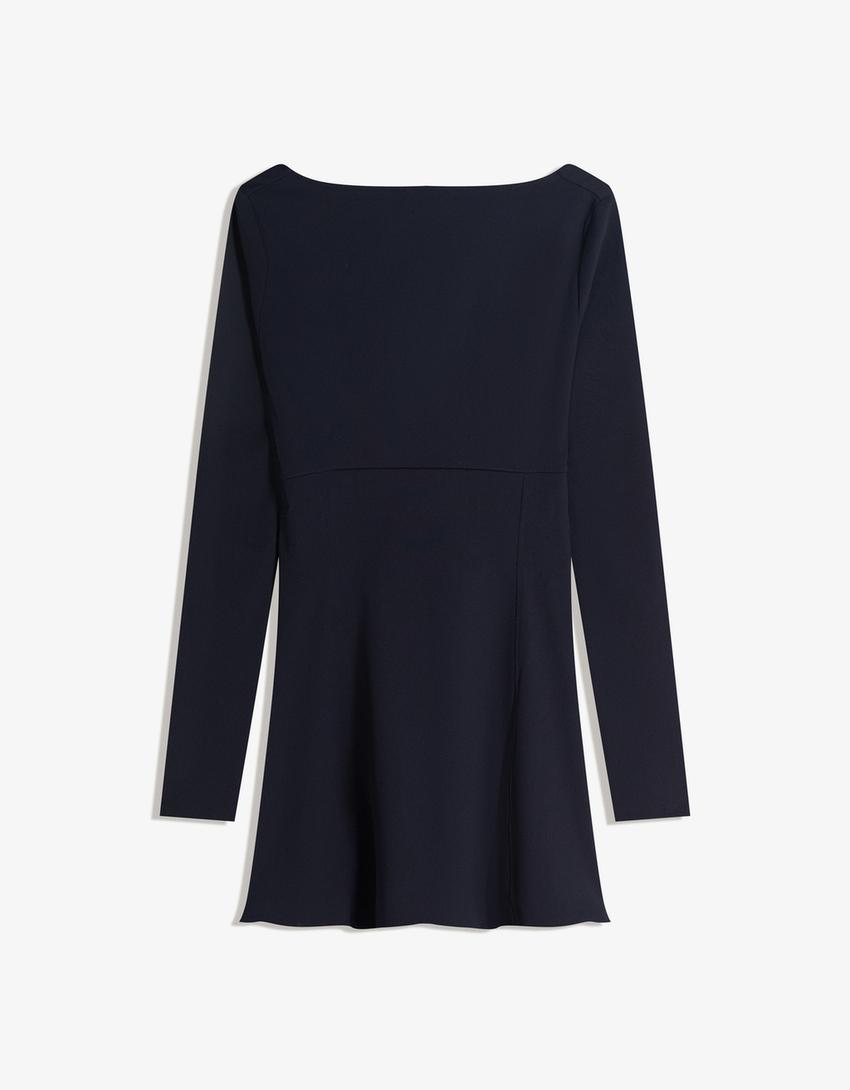 Vestito mini fiocco-Marino