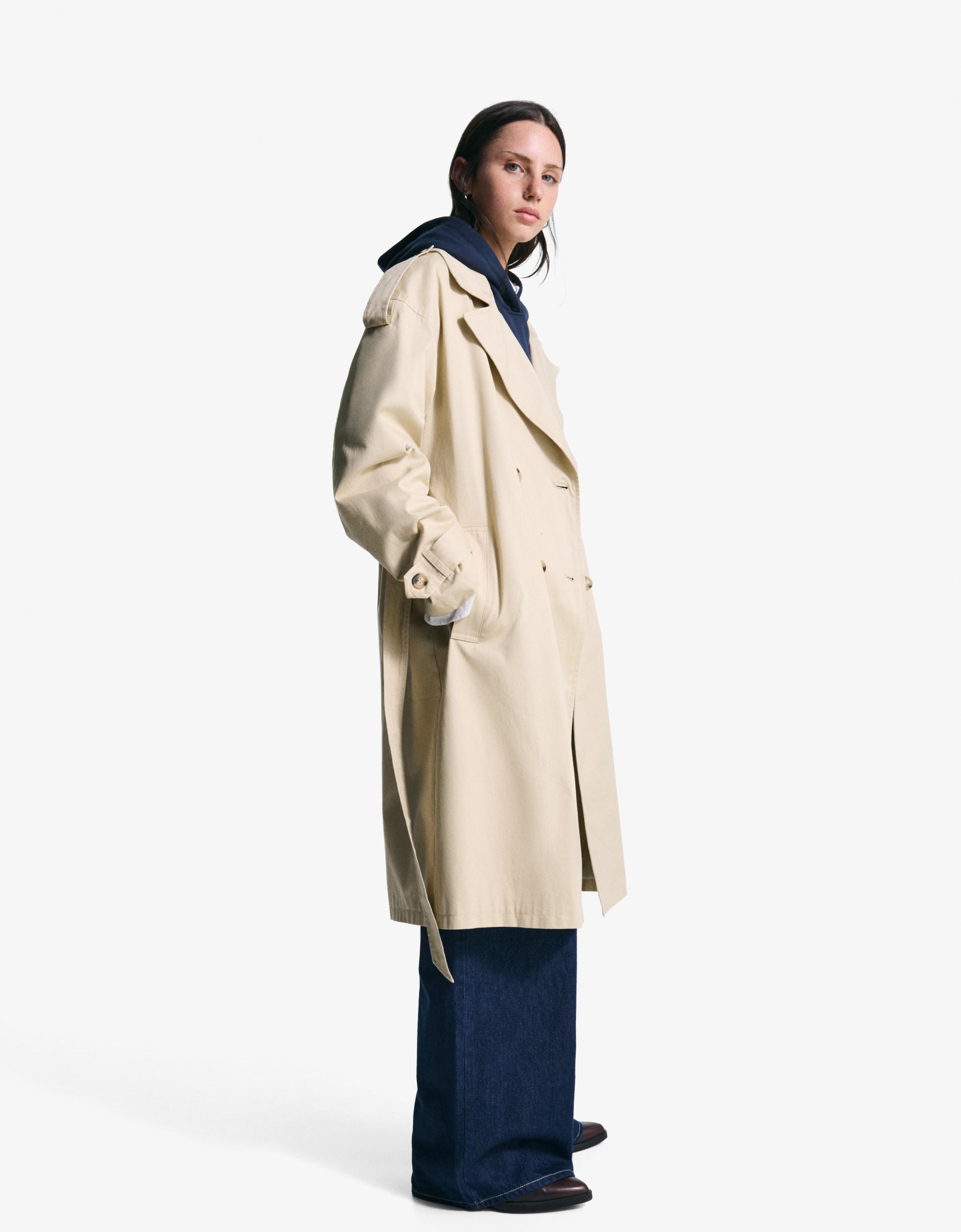 Bershka Trenchcoat Damen M Camel