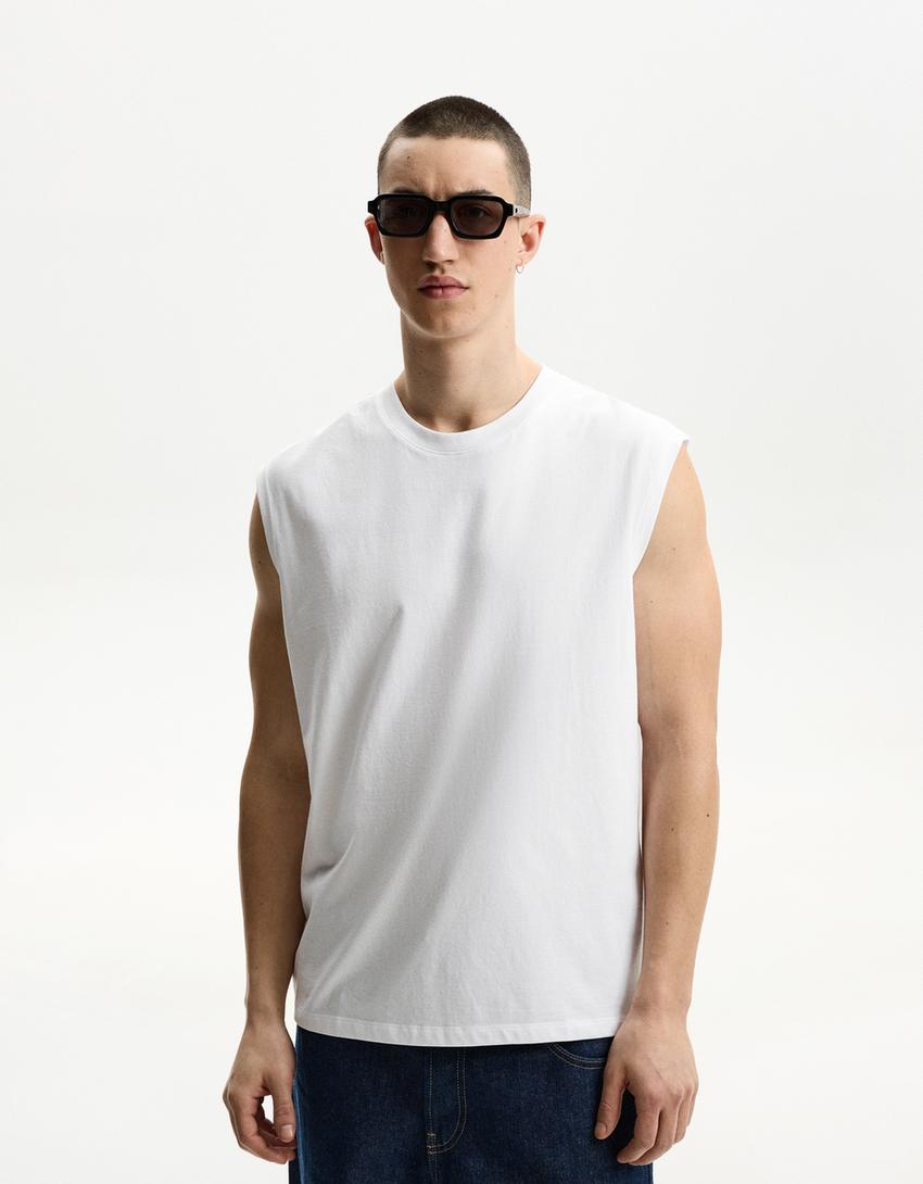 Mouwloze top-Wit