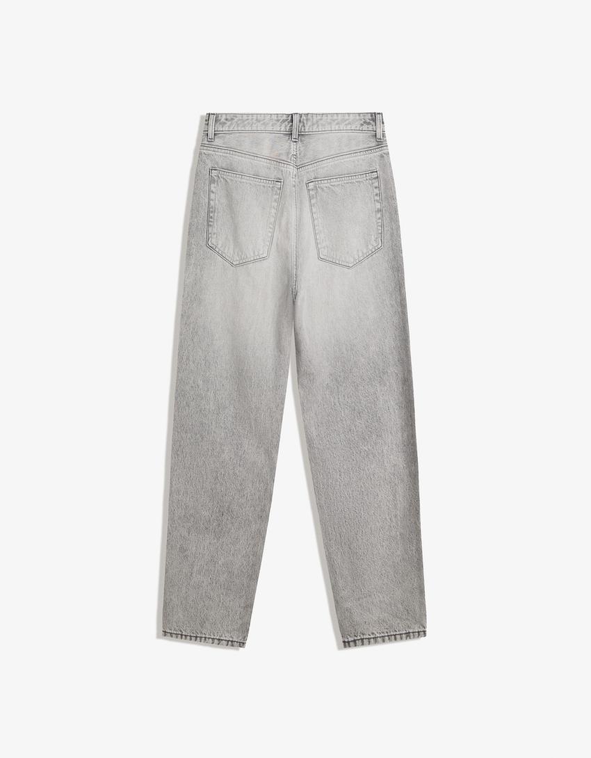 Loose tapered jeans-Grey-4