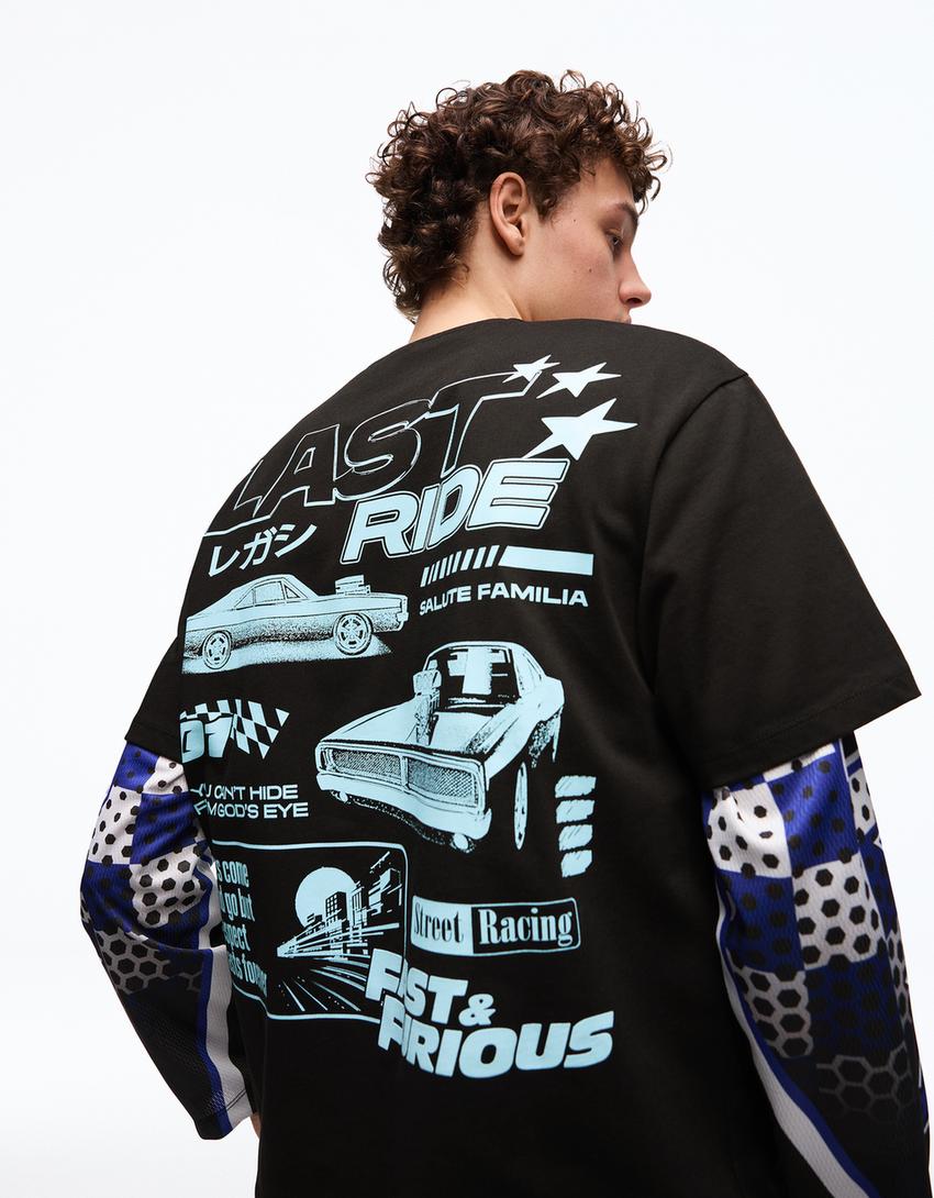 Maglietta relax fit Fast & Furious-Nero