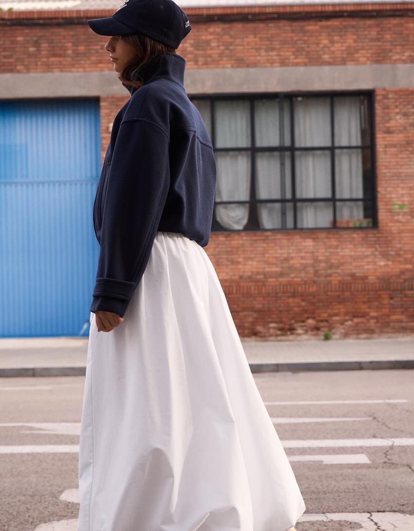 Soft touch balloon jacket-Navy