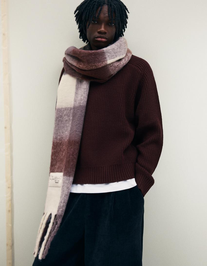 Cachecol quadrados-Marrom