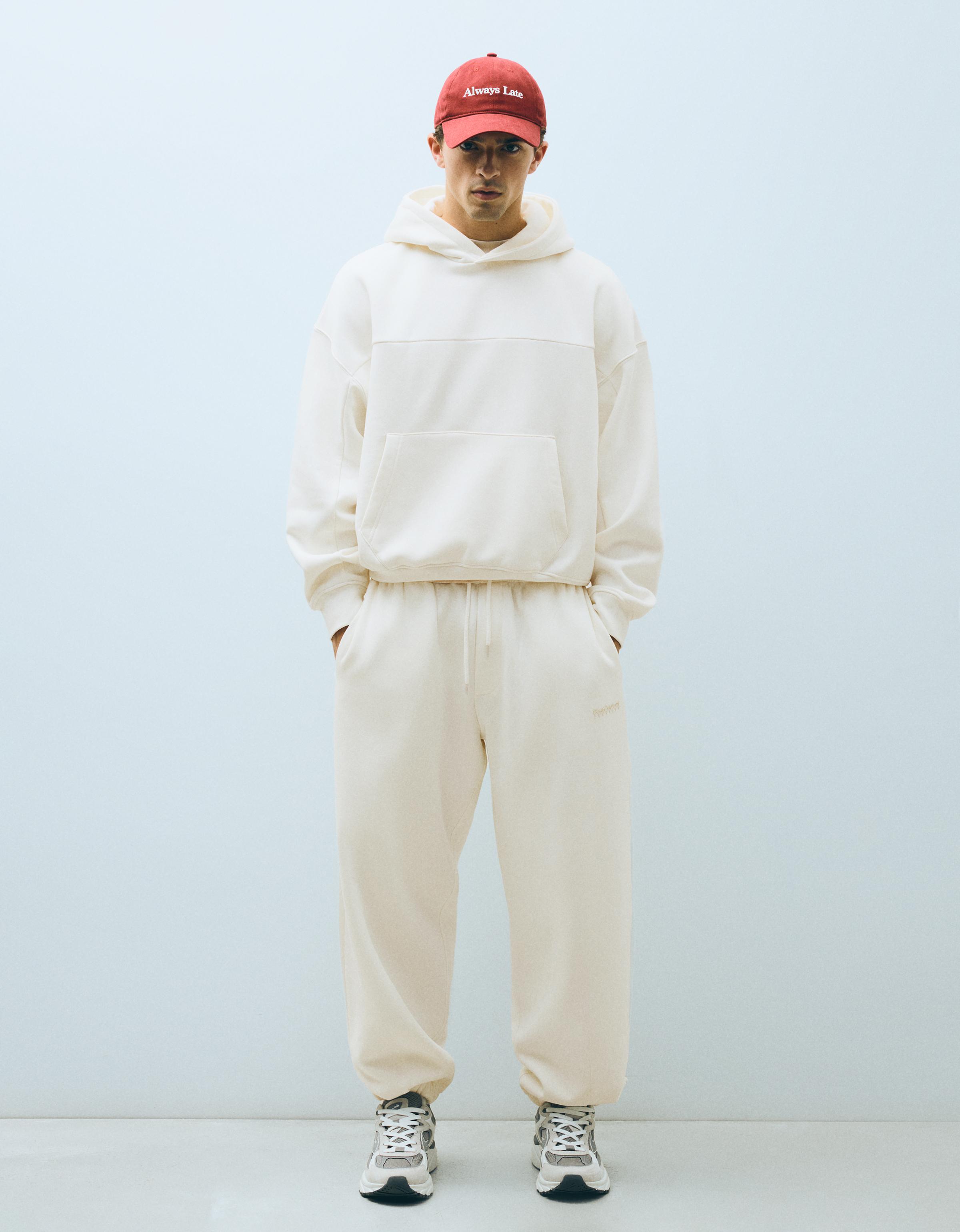 Bershka Pantalón Jogger Hombre Blanco