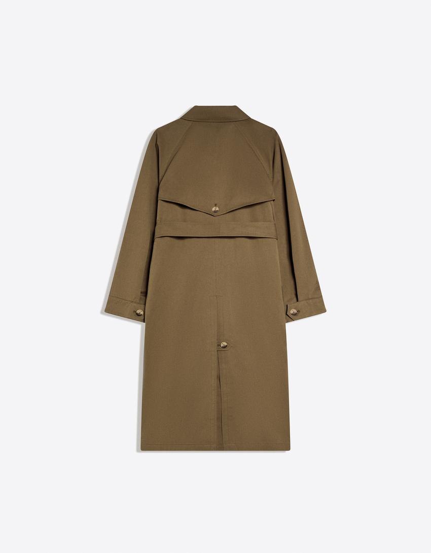 Long trench coat-Khaki