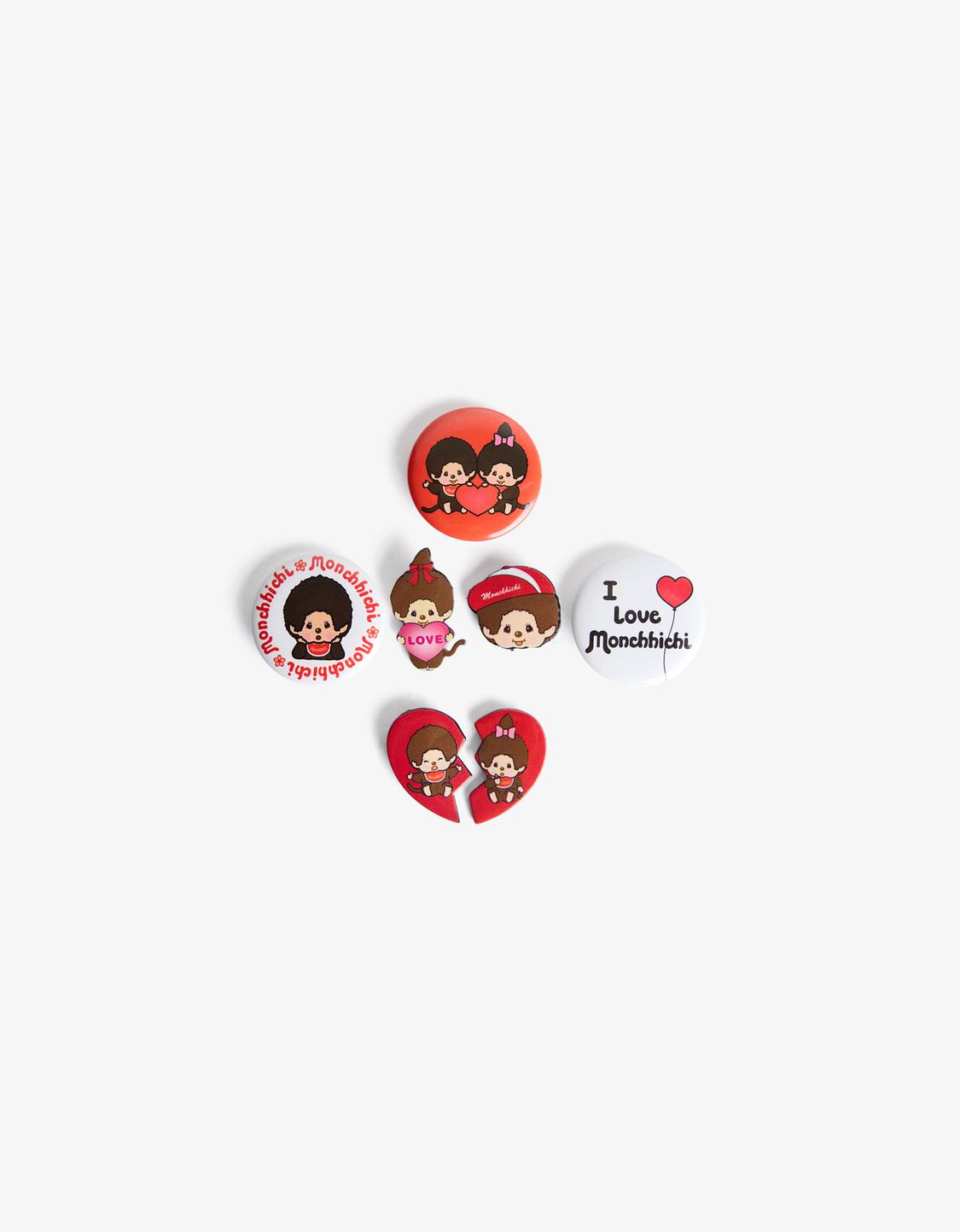 7-pack of Monchhichi badges