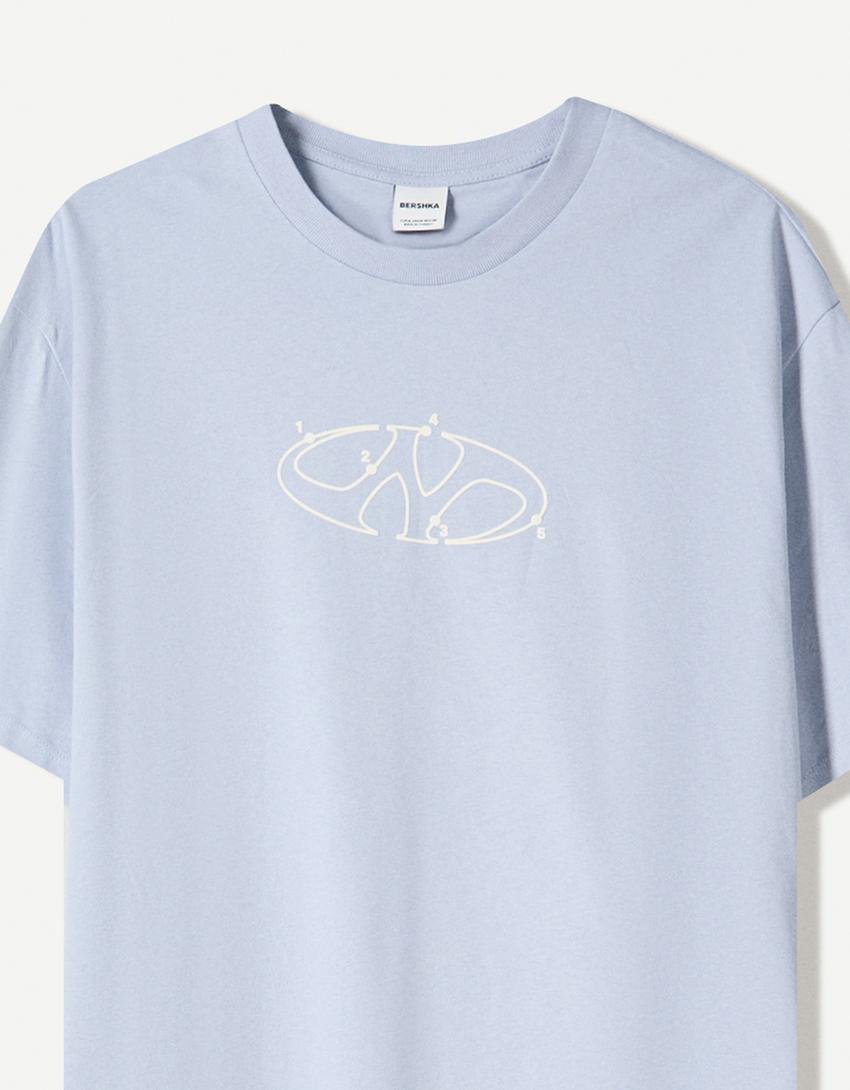 Camiseta manga corta print-Azul-2