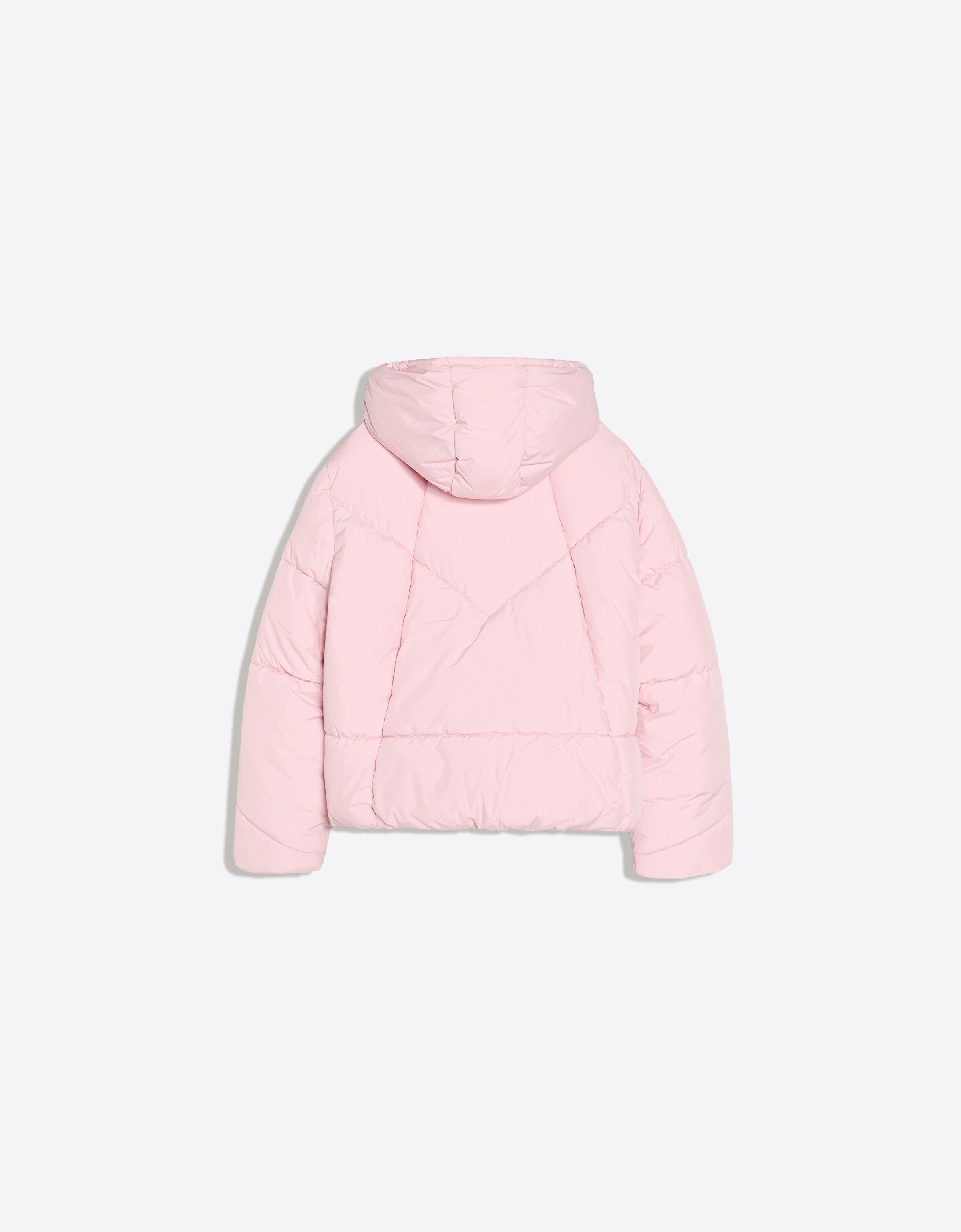 Hooded puffer jacket — Pink