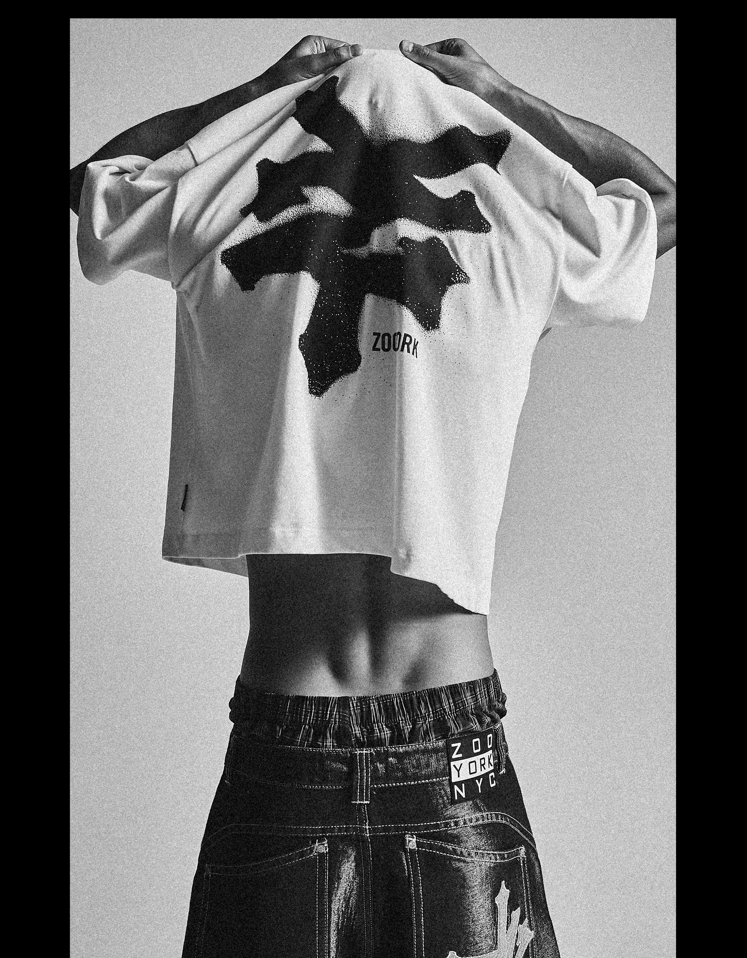 Short sleeve boxy ZOO YORK X BERSHKA T-shirt — White