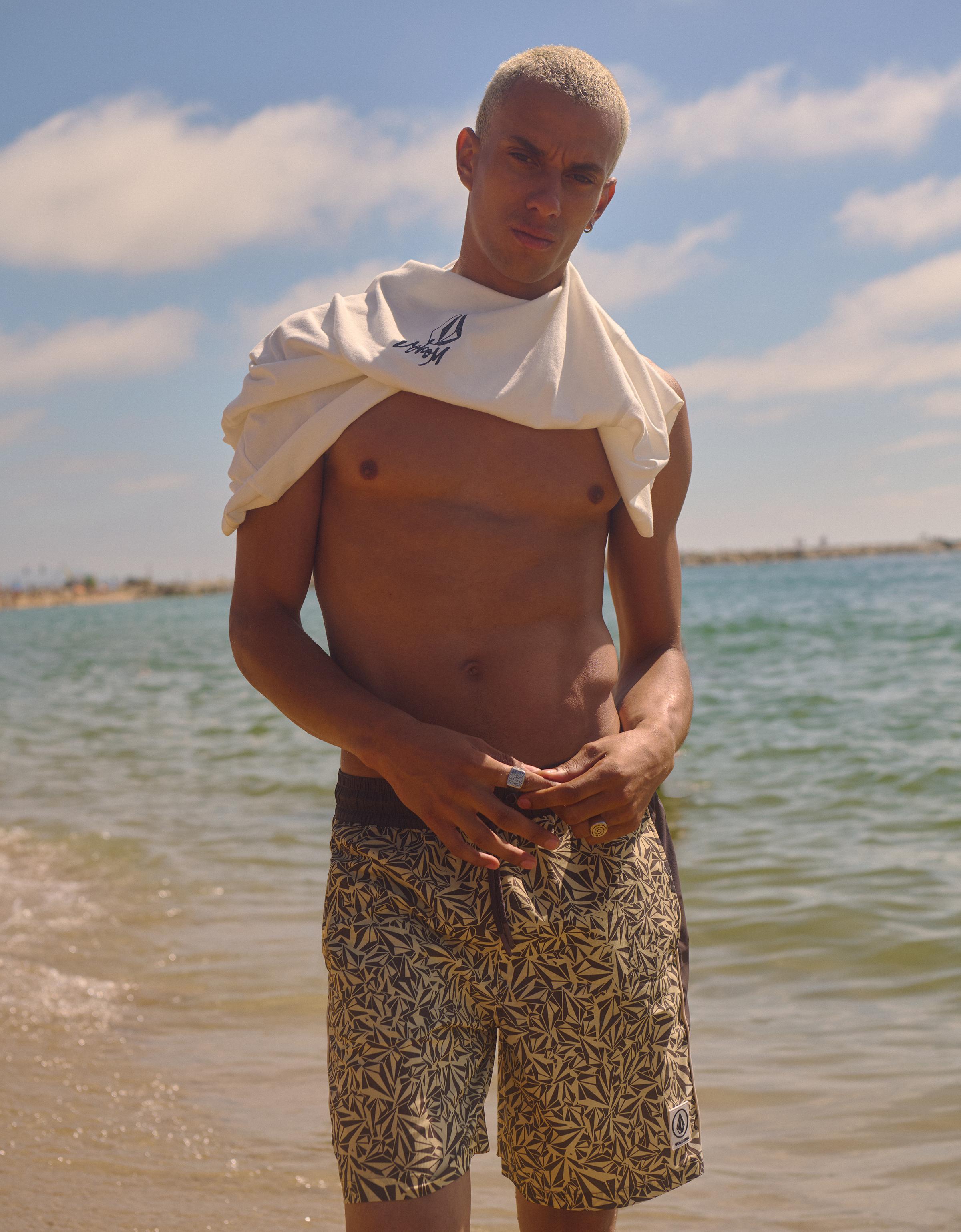 Bershka Bañador Print Volcom Hombre Marrón