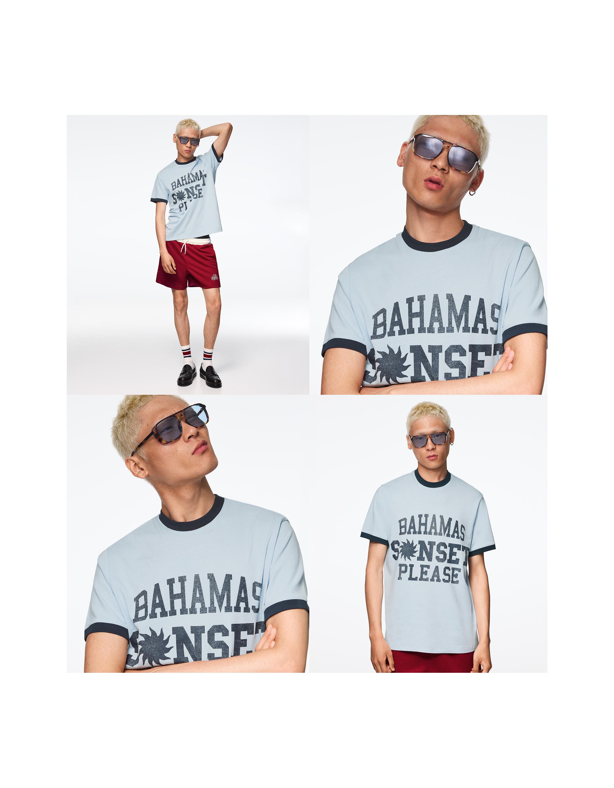Short sleeve print T-shirt — Blue