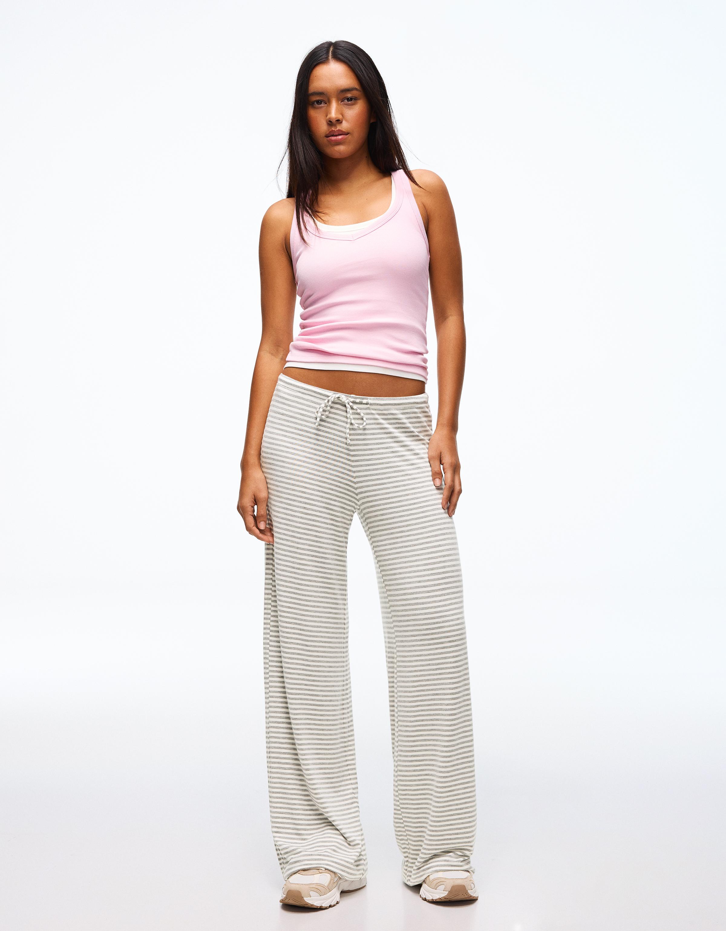 Çizgili baskılı straight fit pantolon - Görsel 65