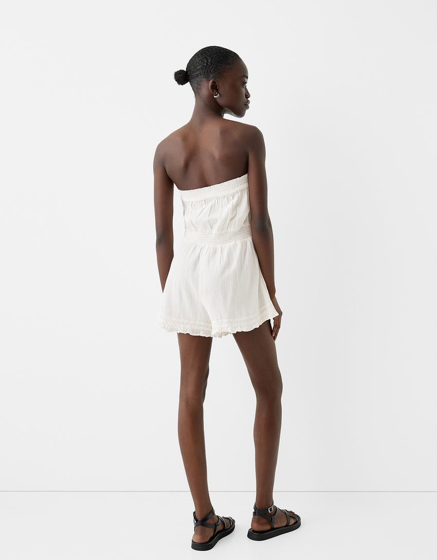 אוברול מכותנה ושיפון-שמנת-2