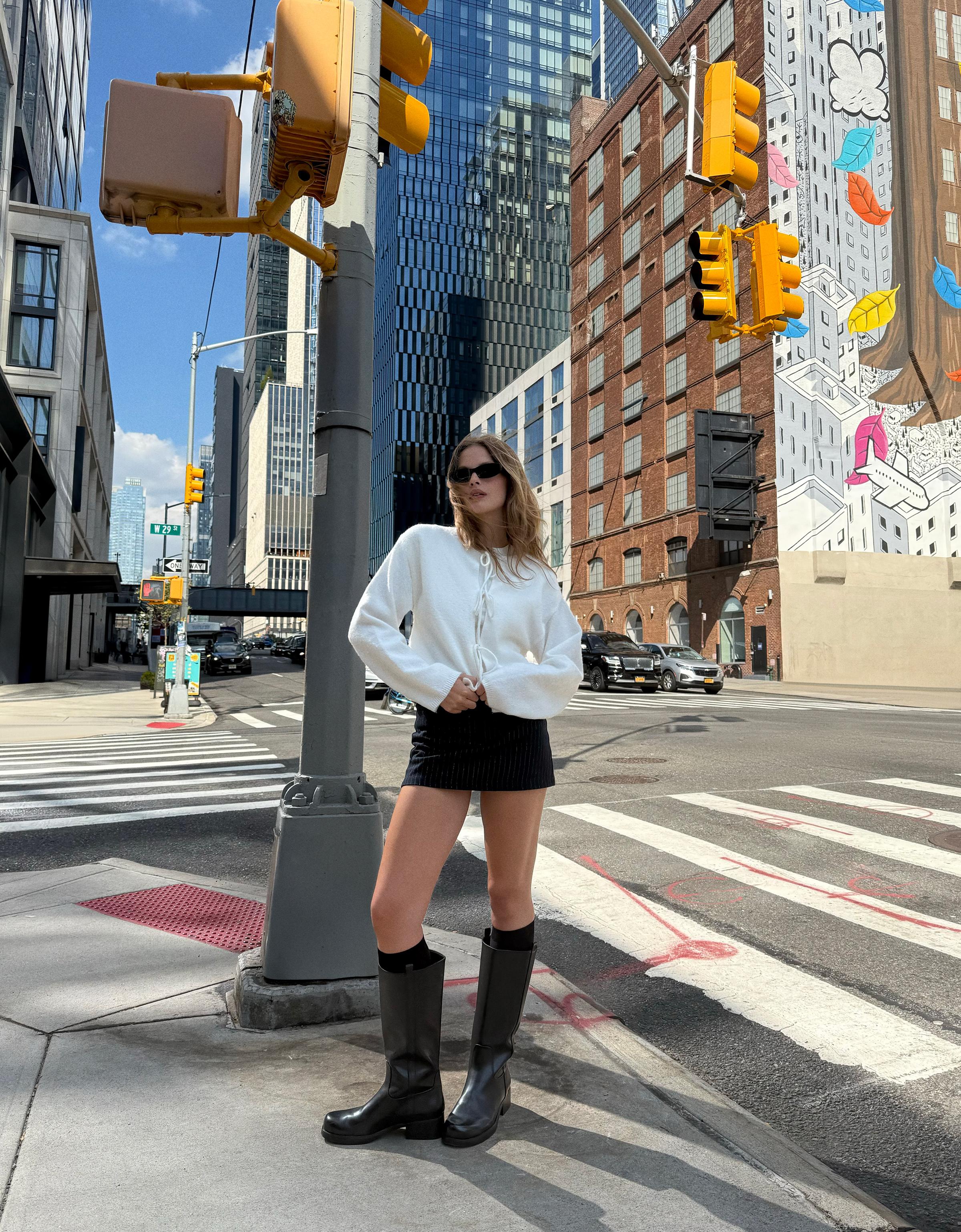 Bershka Cardigan Mit Bindeband Damen S Rohweiß