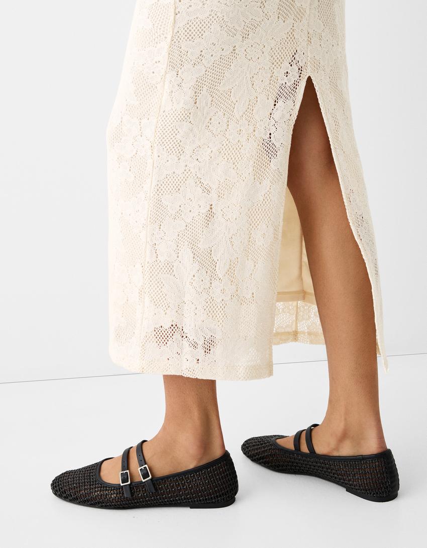 Rustic bandeau midi dress-Cream-5