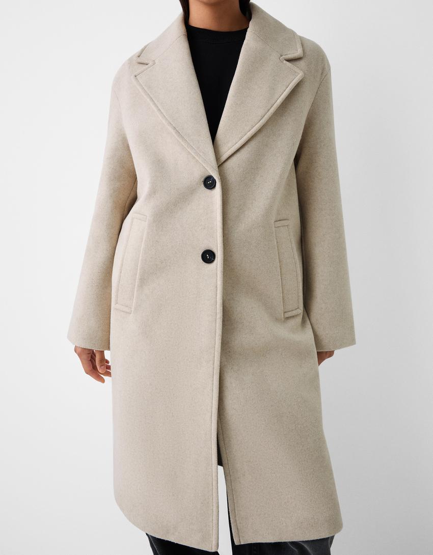 Long soft coat-Cream
