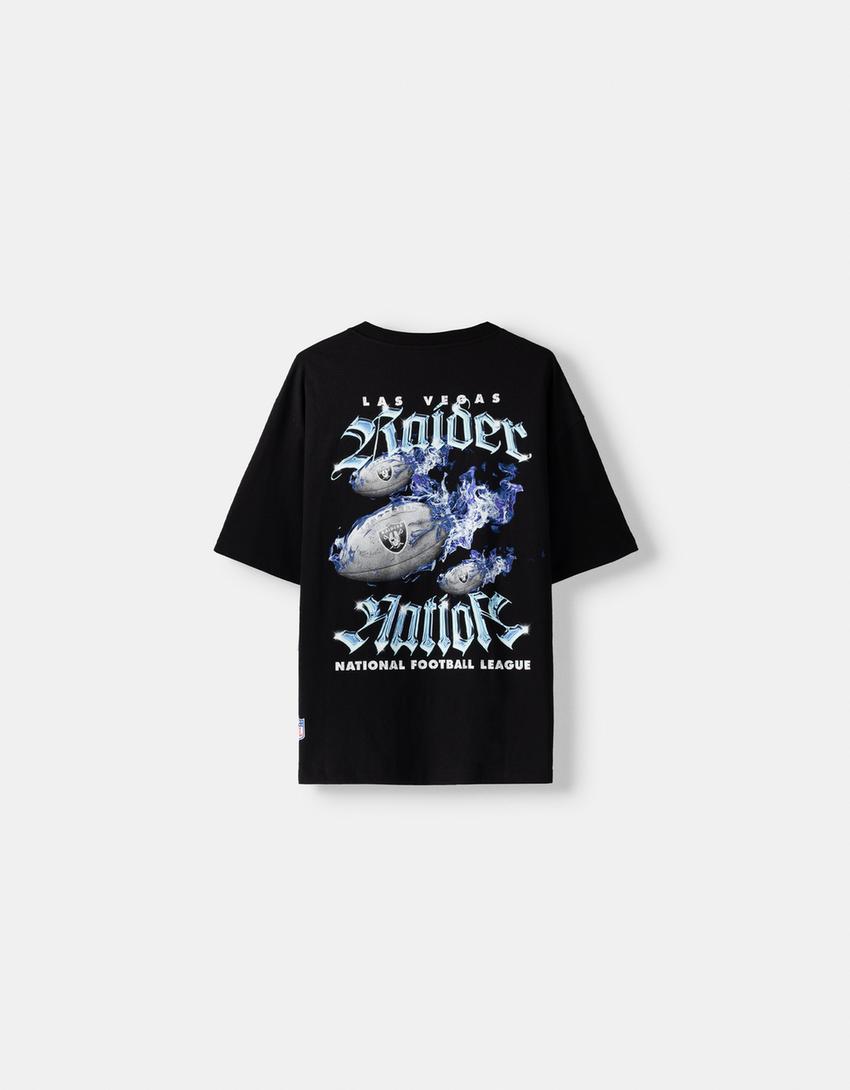T-shirt NFL manches courtes boxy fit imprimé-Noir-5