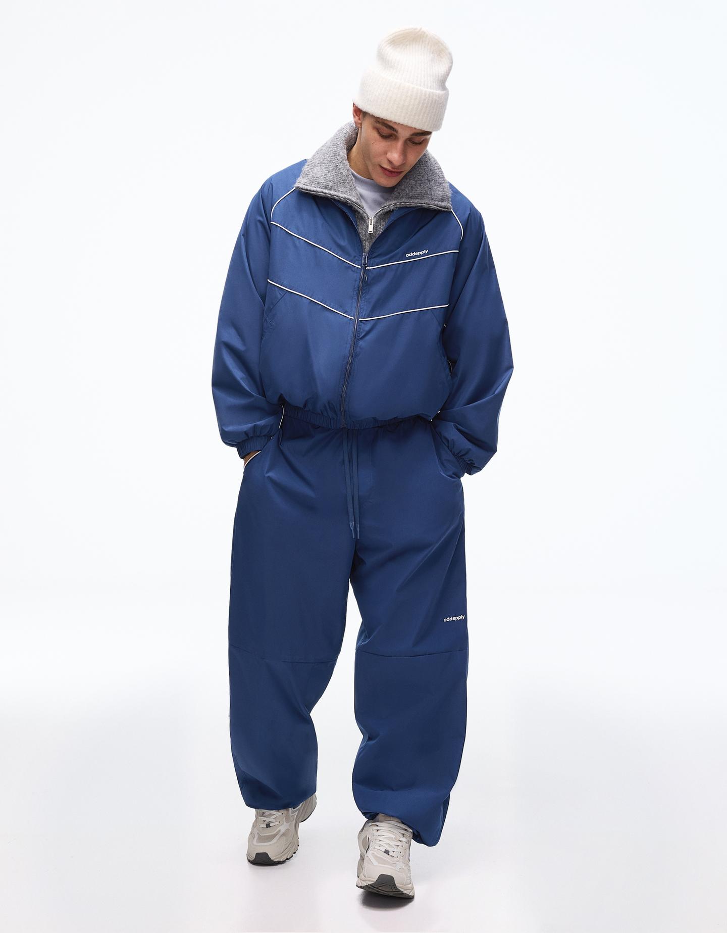 Bershka Pantalón Super Baggy Técnico Hombre Marino