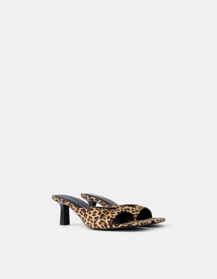 Animal print kitten heel sandals-ANIMAL PRINT-0