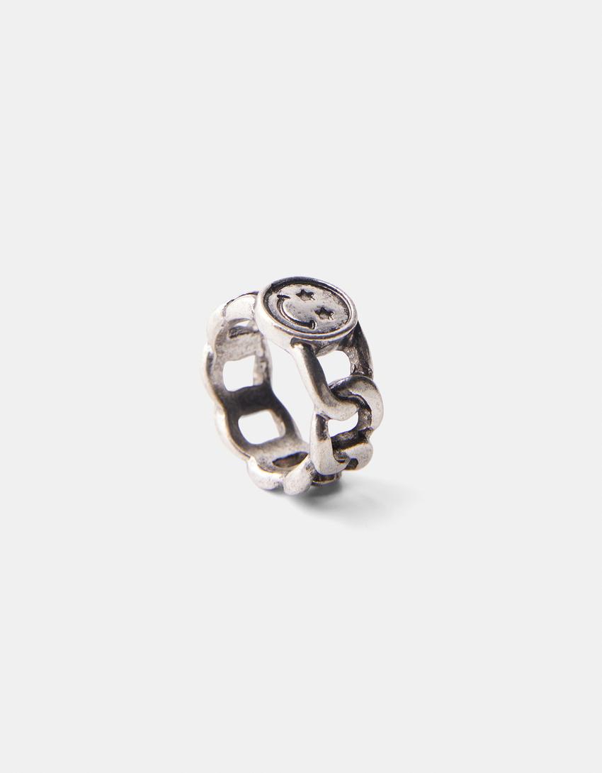 3-pack of signet rings-Silver