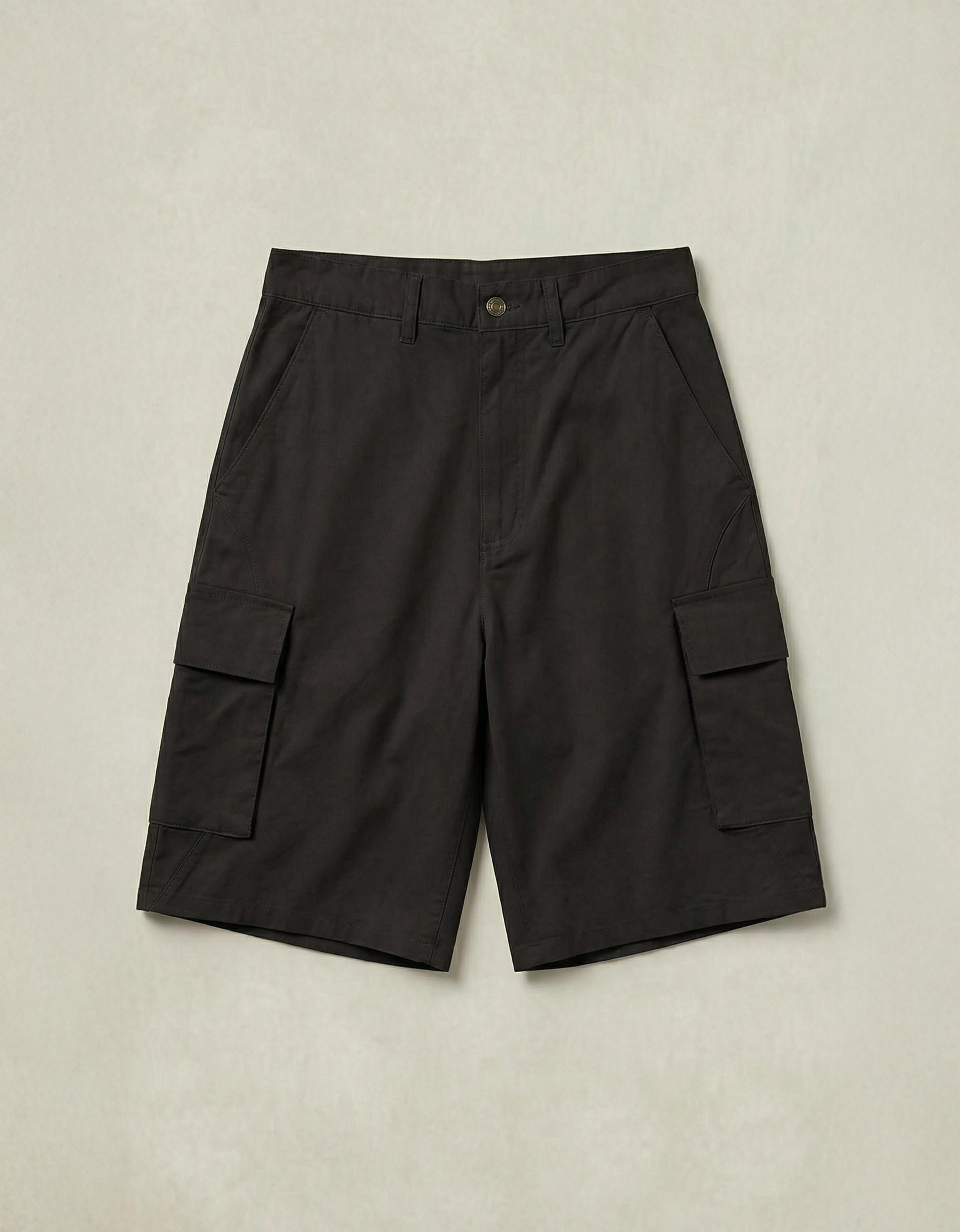 Wide cargo Bermuda shorts — Black