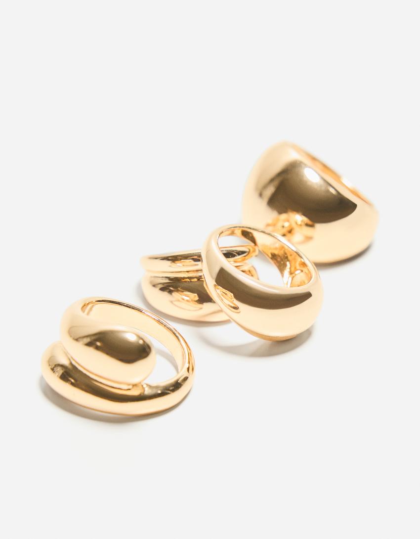 4-pack of rings-Gold