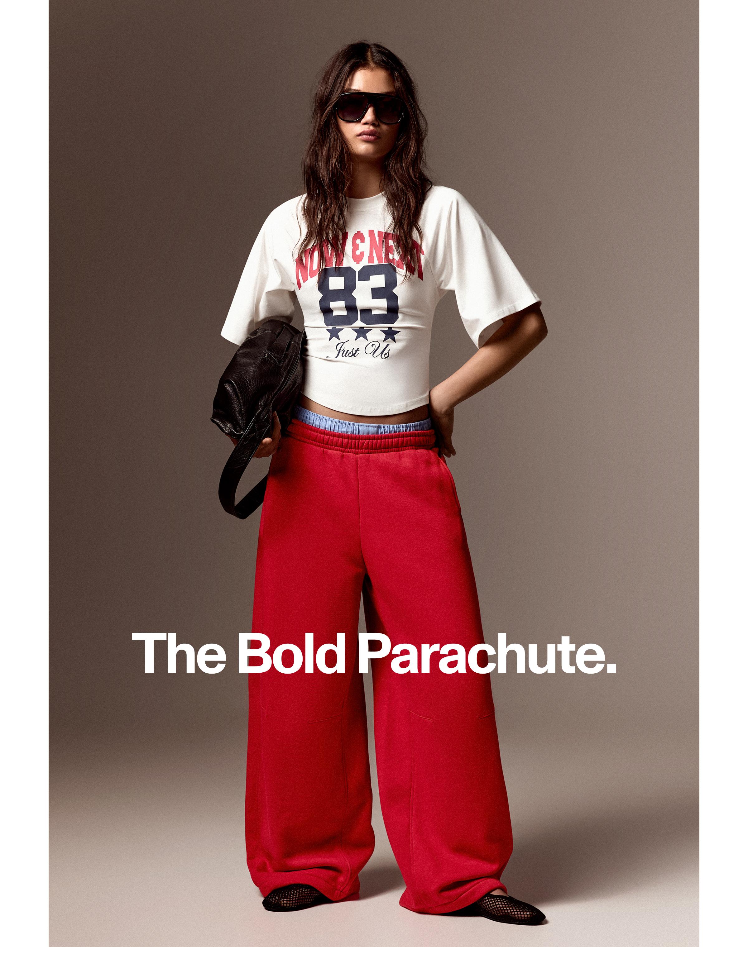 Plush parachute trousers — Red