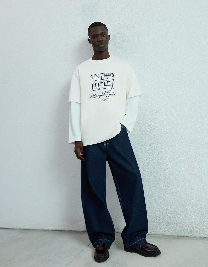 Short sleeve T-shirt with print-Off white
